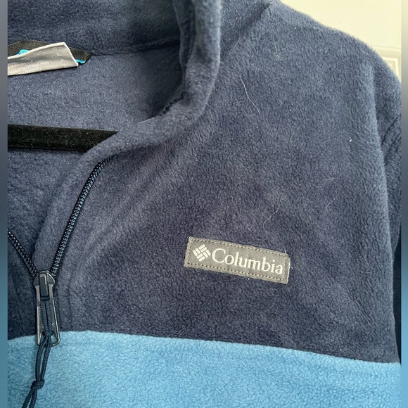 Men’s Columbia Fleece Blue Quarter Zip - Picture 2 of 4